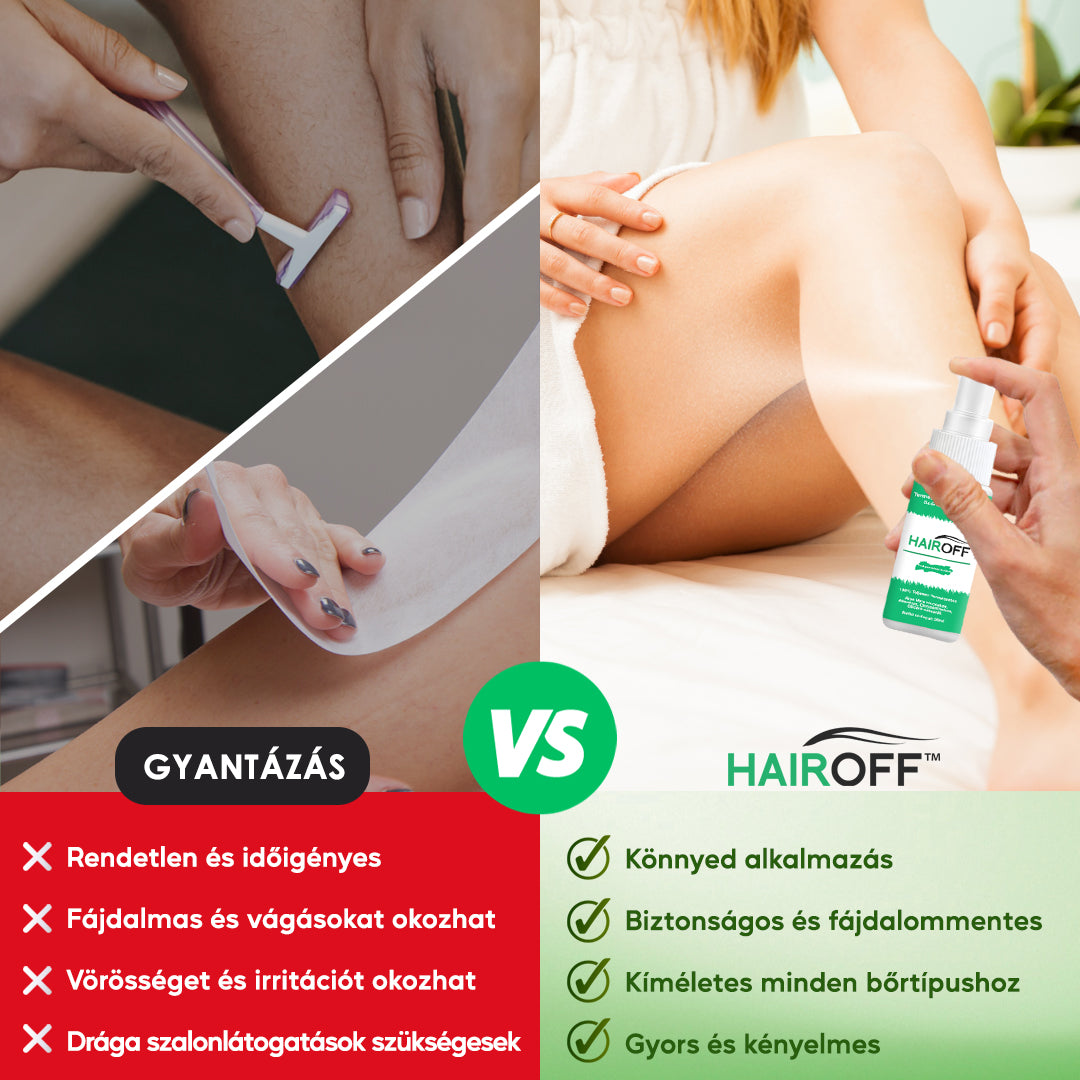 HairOff™ Természetes Hosszantartó Szőrtelenítő Spray